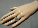 Jeanette Dale Vintage Native American Navajo Damale Turquoise Sterling Silver Ring-Nativo Arts