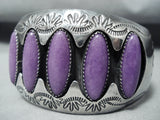 Best Vintage Native American Navajo Sugulite Sterling Silver Shadow Bracelet-Nativo Arts