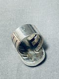 Rare Turquoise Native American #8 Sterling Silver Ring-Nativo Arts