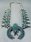 One Of Most Intricate Vintage Native American Zuni Sterling Silver Squash Blossom Necklace-Nativo Arts