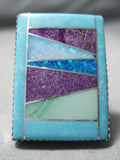 Huge Towering Navajo Native American Turquoise Sterling Silver Ring-Nativo Arts