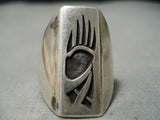 Important Vintage Hopi Native American Steven Pooyuoma Sterling Silver Ring-Nativo Arts
