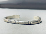 Rare Nez Vintage Native American Navajo Hand Tooled Sterling Silver Bracelet Cuff-Nativo Arts