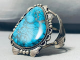 One Of Best Ever Vintage Native American Navajo Blue Diamond Turquoise Sterling Silver Bracelet-Nativo Arts