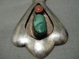Exceptional Vintage Native American Navajo Royston Turquoise Sterling Silver Necklace Old-Nativo Arts