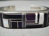 Important Vintage Native American Navajo Julian Arviso Sugulite Sterling Silver Bracelet-Nativo Arts