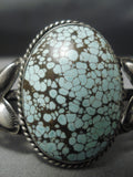One Of The Best Vintage Native American Navajo #8 Turquoise Sterling Silver Bracelet Old-Nativo Arts