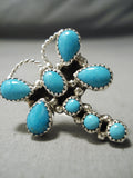 Huge Dragonfly Vintage Native American Navajo Turquoise Sterling Silver Ring-Nativo Arts