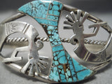 One Of The Best Vintage Native American Navajo Kokopelli #8 Turquoise Sterling Silver Bracelet-Nativo Arts