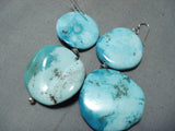 Unforgettable Vintage Native American Navajo Kingman Turquoise Sterling Silver Earrings Old-Nativo Arts