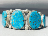 Sturdy Vintage Native American Navajo Turquoise Sterling Silver Bracelet Cuff-Nativo Arts