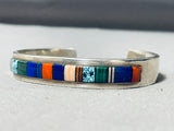 Important Vintage Native American Navajo Brian Yazzie Turquoise Sterling Silver Bracelet-Nativo Arts