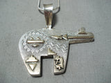 Fabulous Vintage Navajo Sterling Silver & 14k Gold Necklace Native American Old-Nativo Arts