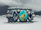 Native American Incredibly Intricate Scorpion Navajo Turquoise Sterling Silver Bracleet-Nativo Arts