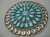 Important Vintage Native American Navajo Victor Moses Begay Turquoise Sterling Silver Pin Old-Nativo Arts