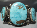 One Of The Best Vintage Native American Navajo Carico Lake Turquoise Sterling Silver Bracelet-Nativo Arts