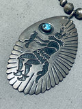 Opulent Vintage Native American Navajo Begay Turquoise Sterling Silver Necklace-Nativo Arts