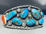 Opulent Vintage Native American Navajo Morenci Turquoise Sterling Silver Bracelet-Nativo Arts