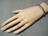 Detailed Inlay Vintage Native American Navajo Royston Turquoise Sterling Silver Bracelet-Nativo Arts