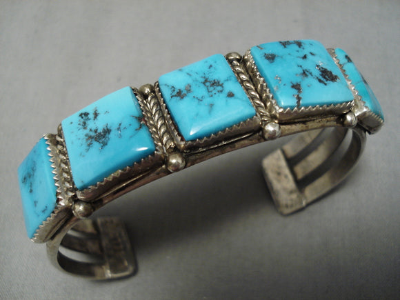 Vintage Native American Navajo Bracelet- Turquoise Superior Sterling Silver Cuff-Nativo Arts