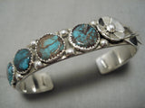 Opulent Vintage Native American Navajo Red Mountain Turquoise Sterling Silver Bracelet Old-Nativo Arts