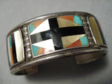 Important Vintage Native American Zuni Early Don Dewa Turquoise Sterling Silver Bracelet Old-Nativo Arts