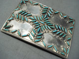 Best Vintage Native American Zuni Eleanor Weeka Turquoise Sterling Silver Buckle-Nativo Arts