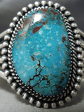 Famous Female Artist Native American Navajo Jeanette Dale Red Mountain Turquoise Silver Bracelet-Nativo Arts