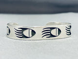 Impressive Vintage Native American Hopi Sterling Silver Prints Bracelet-Nativo Arts