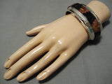 Museum Utah Rocks Vintage Native American Navajo Sterling Silver Inlaid Bracelet Cuff Old-Nativo Arts