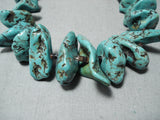 Impressive Vintage Santo Domingo Royston Turquoise Necklace Native American-Nativo Arts