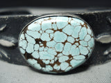 Signed Vintage Native American Navajo Lizard #8 Turquoise Sterling Silver Bracelet-Nativo Arts