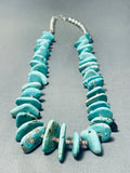 Fantastic Vintage Native American Navajo Kingman Turquoise Sterling Silver Necklace-Nativo Arts