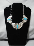 Amazing Everett Teller Vintage Native American Navajo Teardrop Turquoise Necklace Old-Nativo Arts
