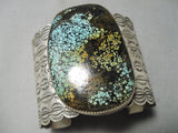 One Of The Most Intense Spiderweb Turquoise Native American Navajo Sterling Silver Bracelet-Nativo Arts