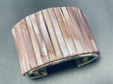 The Best Native American Navajo Pink Inlay Wide Sterling Silver Bracelet-Nativo Arts