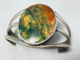 One Of The Most Unique Vintage Native American Navajo Green Jasper Sterling Silver Bracelet-Nativo Arts