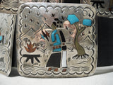 One Of The Best Detailed Vintage Native American Navajo Turquoise Sterling Silver Concho Belt-Nativo Arts