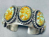 Heavy Chunky Native American #8 Turquoise Sterling Silver Bracelet-Nativo Arts