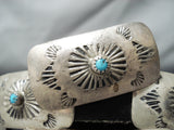Amazing Vintage Native American Navajo Turquoise Sterling Silver Concho Belt Old-Nativo Arts