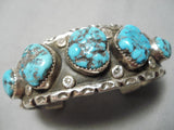 Tremendous Vintage Native American Navajo Nugget Turquoise Pierce Randolph Bracelet-Nativo Arts