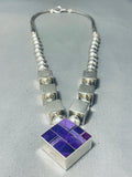 The Best Vintage Native American Navajo Charoite Sterling Silver Inlay Necklace-Nativo Arts