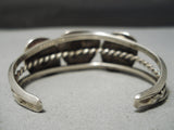 Superior Early Vintage Native American Navajo Carico Lake Turquoise Sterling Silver Bracelet Old-Nativo Arts