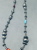 One Of The Most Unique Turquoise Ball Spiny Oyster Sterling Silver Necklace-Nativo Arts