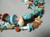 Amazing Vintage Native American Navajo Turquoise Sterling Silver Necklace Old-Nativo Arts