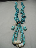 Museum Quality Vintage Native American Navajo Long Turquoise Jacla Necklace Earrings-Nativo Arts