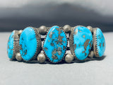 One Of The Best Ever Vintage Native American Navajo Morenci Turquoise Sterling Silver Bracelet-Nativo Arts
