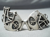 Rare San Francisco Vintage Native American Navajo Sterling Silver Football Watch Bracelet-Nativo Arts