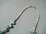 Native American Chunky Vintage Santo Domingo Royston Turquoise Sterling Silver Necklace Old-Nativo Arts