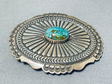 Native American One Of The Most Talented Female Silver Works Artist Turquoise Buckle-Nativo Arts